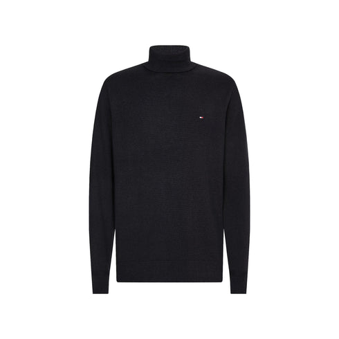 Tommy Hilfiger Pullover Maglia Uomo dolcevita a tinta unita Nero - Francavilla Moda