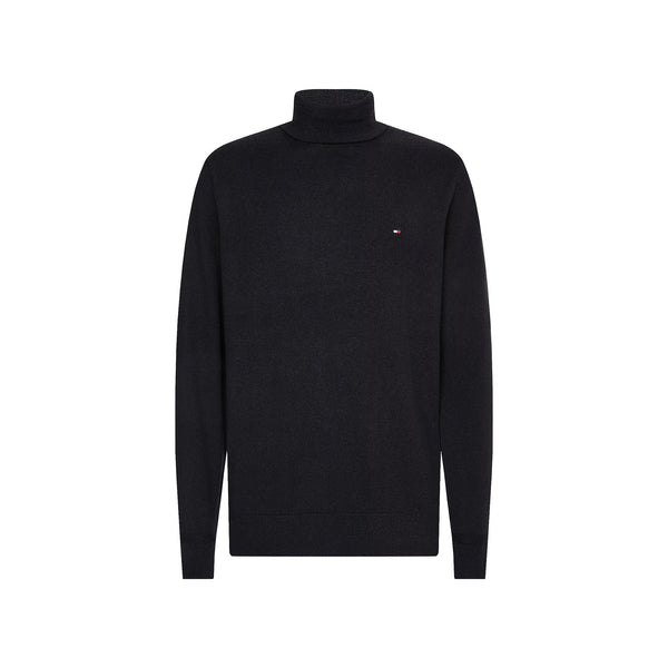 Tommy Hilfiger Pullover Maglia Uomo dolcevita a tinta unita Nero - Francavilla Moda