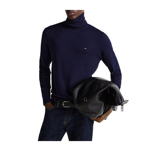 Tommy Hilfiger Pullover Maglia Uomo dolcevita a tinta unita Blu A24 - TOMMY HILFIGERMW28048 - DW5 - S - Francavilla Moda