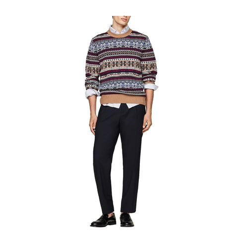 Tommy Hilfiger Pullover Maglia Uomo Fair Isle a girocollo Multicolor - Francavilla Moda