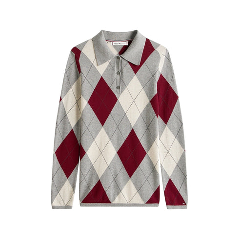 Tommy Hilfiger Polo Polo Donna Argyle in maglia S - Francavilla Moda