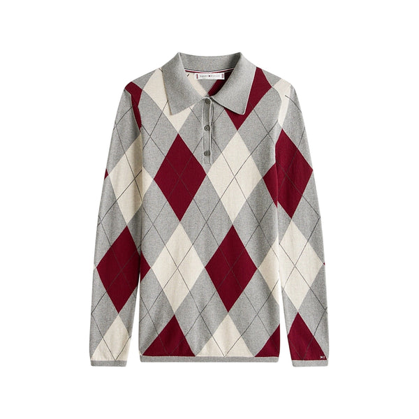 Tommy Hilfiger Polo Polo Donna Argyle in maglia S - Francavilla Moda
