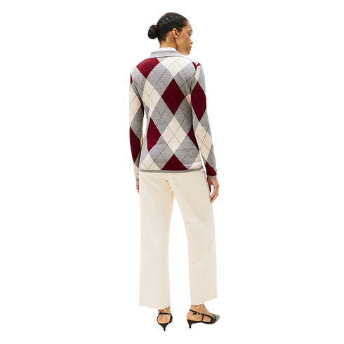 Tommy Hilfiger Polo Polo Donna Argyle in maglia S - Francavilla Moda