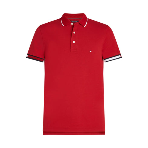 Tommy Hilfiger Polo Polo Uomo Flag Cuff slim fit Medium Red P25 - TOMMY HILFIGERMW38458 - XLD - S - Francavilla Moda