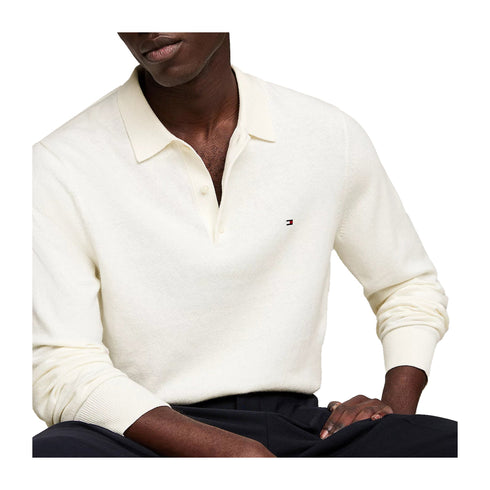 Tommy Hilfiger Polo Polo Uomo in maglia tre bottoni Bianco A24 - TOMMY HILFIGERMW36519 - YBI - S - Francavilla Moda