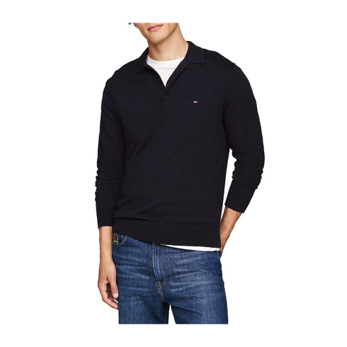 Tommy Hilfiger Polo Polo Uomo in maglia tre bottoni Blu - Francavilla Moda