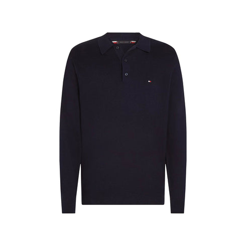 Tommy Hilfiger Polo Polo Uomo in maglia tre bottoni Blu - Francavilla Moda