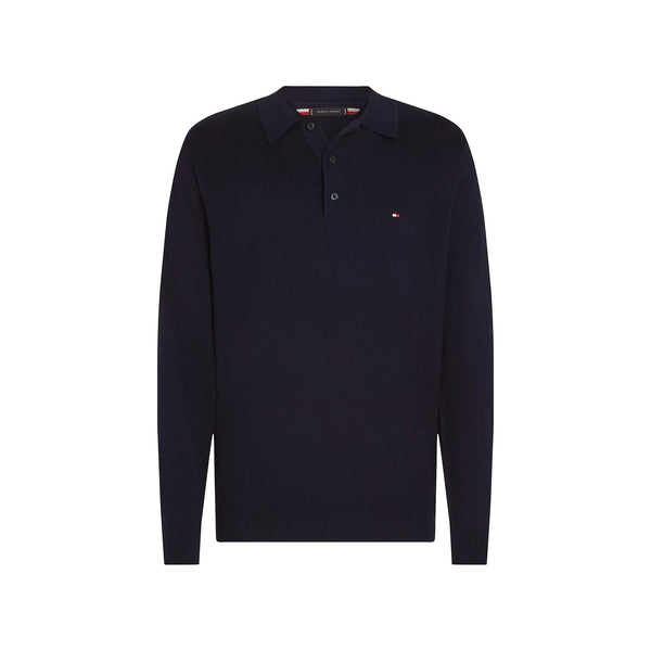 Tommy Hilfiger Polo Polo Uomo in maglia tre bottoni Blu - Francavilla Moda