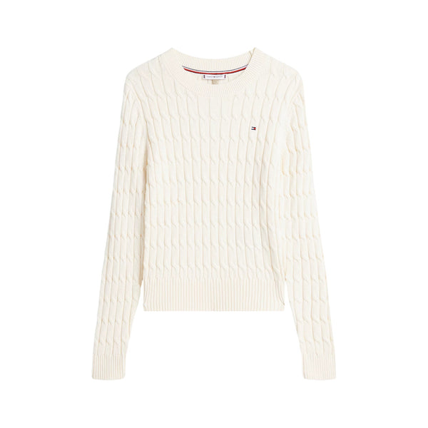 Tommy Hilfiger Pullover Pullover donna a righe in maglia intrecciata XS - Francavilla Moda