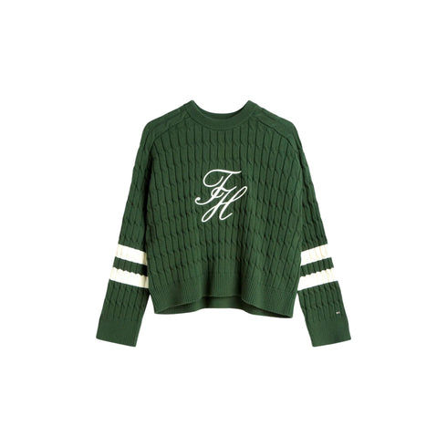 Tommy Hilfiger Pullover Pullover donna relaxed fit in maglia intrecciata TEXTURED GRAPHIC XS P26-TOMMY HILFIGERWW47633-MBO-XS - Francavilla Moda