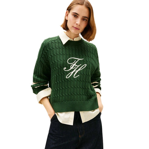 Tommy Hilfiger Pullover Pullover donna relaxed fit in maglia intrecciata TEXTURED GRAPHIC XS P26-TOMMY HILFIGERWW47633-MBO-XS - Francavilla Moda