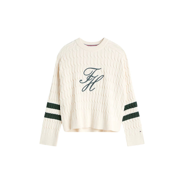 Tommy Hilfiger Pullover Pullover donna relaxed fit in maglia intrecciata TEXTURED GRAPHIC XS - Francavilla Moda