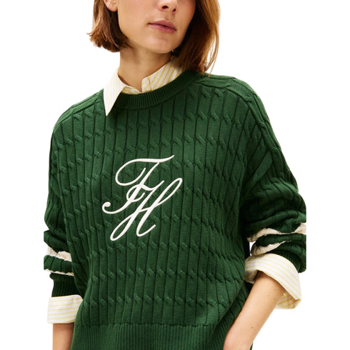 Tommy Hilfiger Pullover Pullover donna relaxed fit in maglia intrecciata TEXTURED GRAPHIC XS P26-TOMMY HILFIGERWW47633-MBO-XS - Francavilla Moda