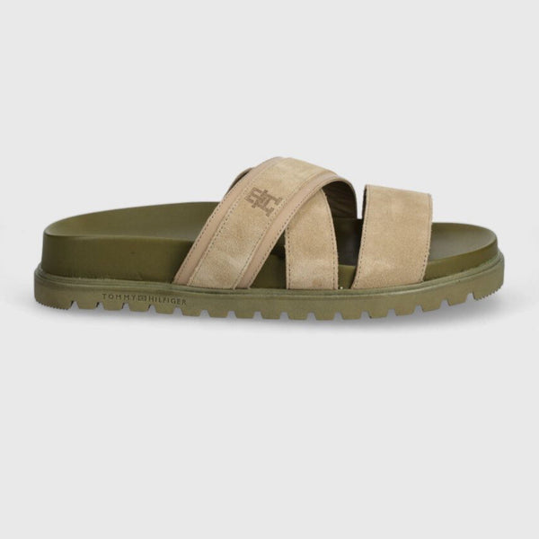 Tommy Hilfiger Sandalo Sandalo Uomo intrecciato Verde beige - Francavilla Moda