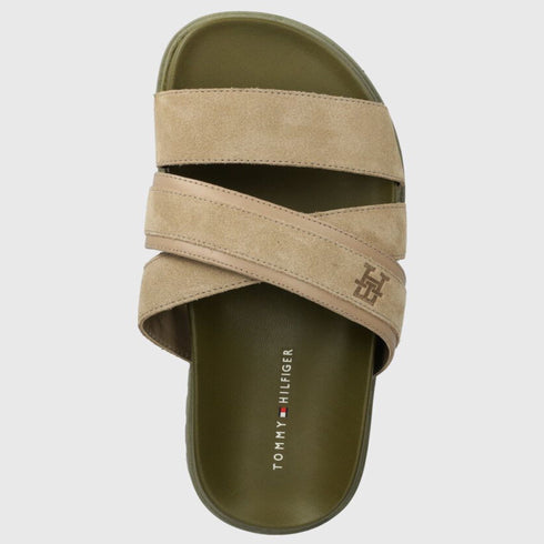 Tommy Hilfiger Sandalo Sandalo Uomo intrecciato Verde beige - Francavilla Moda