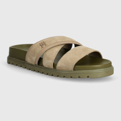 Tommy Hilfiger Sandalo Sandalo Uomo intrecciato Verde beige - Francavilla Moda