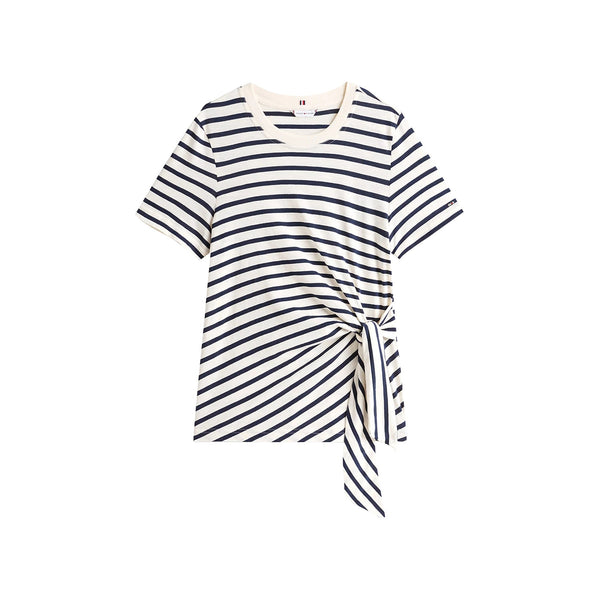 Tommy Hilfiger T-shirt T-shirt Donna con nodo laterale S - Francavilla Moda