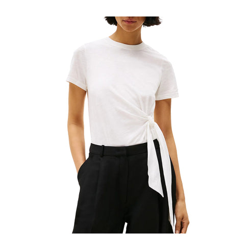 Tommy Hilfiger T-shirt T-shirt Donna con nodo laterale S P25 - TOMMY HILFIGERWW44559 - YBL - S - Francavilla Moda