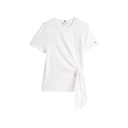 Tommy Hilfiger T-shirt T-shirt Donna con nodo laterale S P25 - TOMMY HILFIGERWW44559 - YBL - S - Francavilla Moda