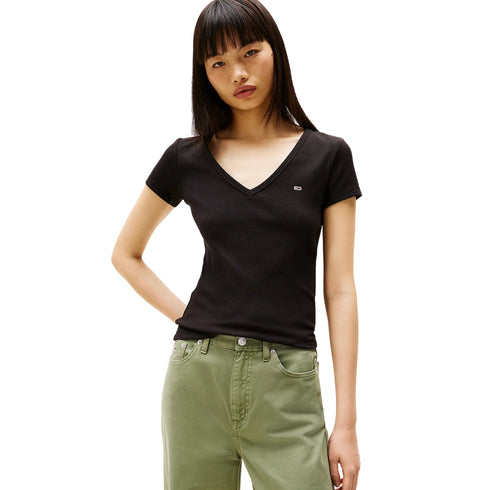 Tommy Hilfiger T-shirt T-shirt Donna Essential slim fit a V XXS - Francavilla Moda