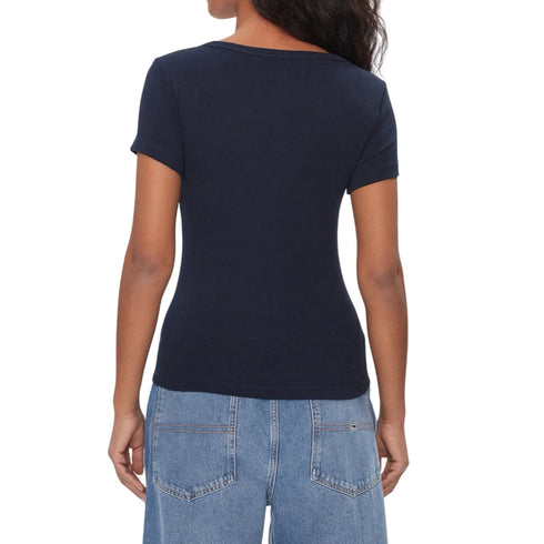 Tommy Hilfiger T-shirt T-shirt Donna Essential slim fit a V XXS P25 - TOMMY JEANSDW17385 - C1G - XXS - Francavilla Moda