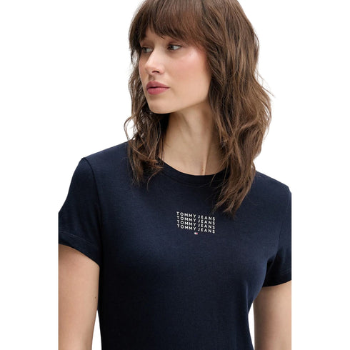 Tommy Hilfiger T-shirt mm T-shirt donna in cotone slim multi linear XS - Francavilla Moda