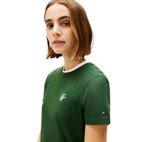 Tommy Hilfiger T-shirt mm T-shirt donna in jersey con logo ricamato XS P26-TOMMY HILFIGERWW47809-MBO-XS - Francavilla Moda