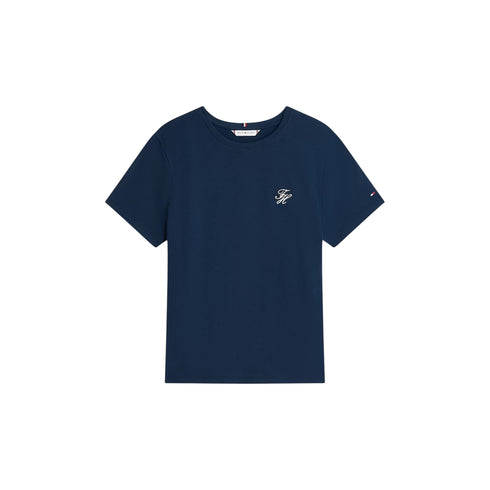 Tommy Hilfiger T-shirt mm T-shirt donna in jersey con logo ricamato XS - Francavilla Moda