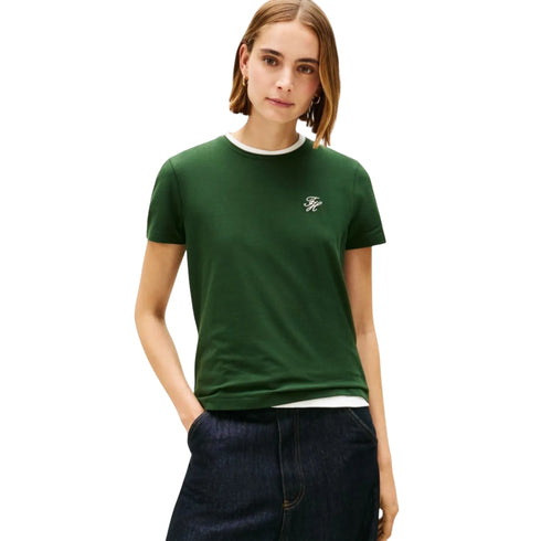Tommy Hilfiger T-shirt mm T-shirt donna in jersey con logo ricamato XS P26-TOMMY HILFIGERWW47809-MBO-XS - Francavilla Moda