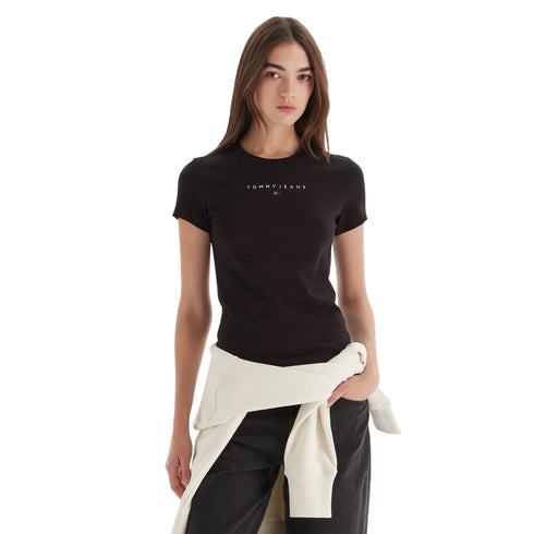 Tommy Hilfiger T-shirt T-shirt Donna slim Bling Linear XS - Francavilla Moda