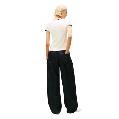 Tommy Hilfiger T-shirt mm T-shirt donna slim fit con bordi a contrasto e logo XS - Francavilla Moda