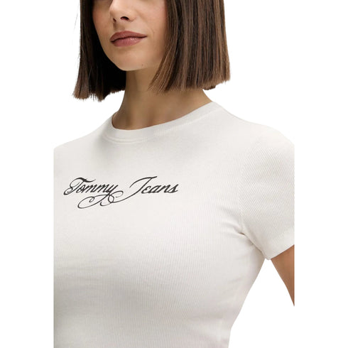 Tommy Hilfiger T-shirt mm T-shirt donna slim logo ricamato XS P26-TOMMY JEANSDW21838-YBL-XS - Francavilla Moda