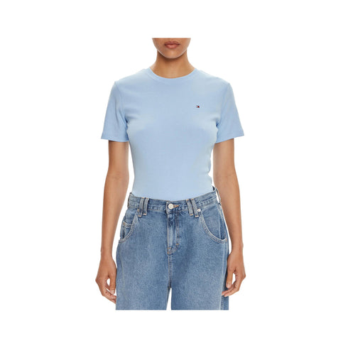 Tommy Hilfiger T-shirt T-shirt Donna slim mezze maniche Celeste - Francavilla Moda