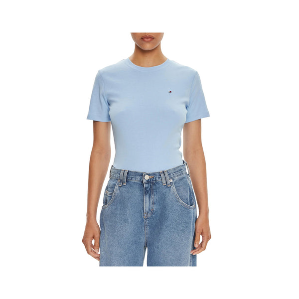 Tommy Hilfiger T-shirt T-shirt Donna slim mezze maniche Celeste - Francavilla Moda