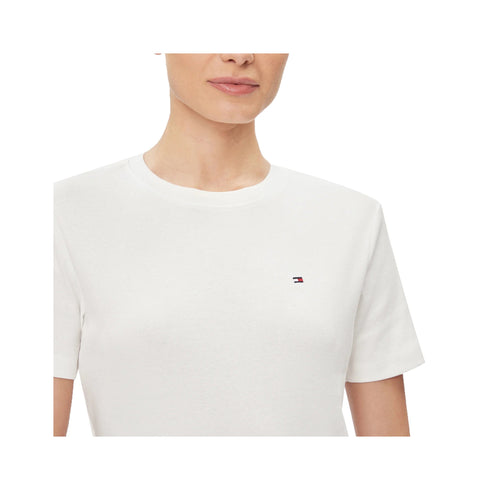 Tommy Hilfiger T-shirt T-shirt Donna slim mezze maniche Bianco A24 - TOMMY HILFIGERWW40587 - YBL - XS - Francavilla Moda