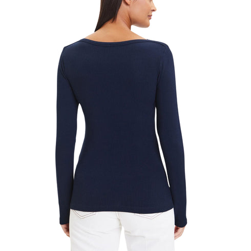 Tommy Hilfiger T-shirt T-shirt slim fit a coste con maniche lunghe XS A25-TOMMY HILFIGERWW47309-C1G-XS - Francavilla Moda