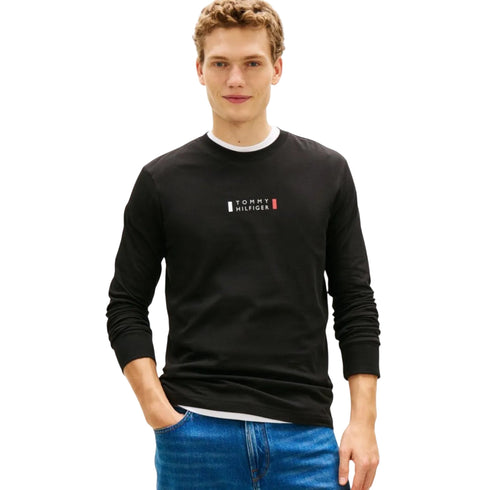 Tommy Hilfiger T-shirt ml T-shirt uomo a maniche lunghe in jersey con logo S - Francavilla Moda