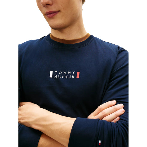 Tommy Hilfiger T-shirt ml T-shirt uomo a maniche lunghe in jersey con logo S P26-TOMMY HILFIGERMW41454-DW5-S - Francavilla Moda