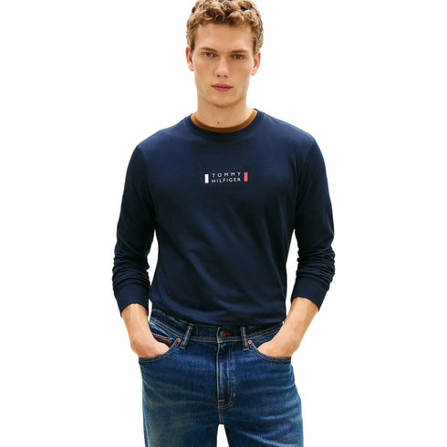 Tommy Hilfiger T-shirt ml T-shirt uomo a maniche lunghe in jersey con logo S P26-TOMMY HILFIGERMW41454-DW5-S - Francavilla Moda