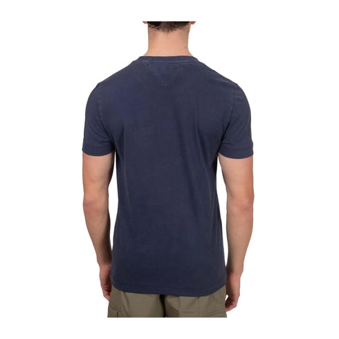Tommy Hilfiger T-shirt T-shirt Uomo con logo Garment Dye Blu - Francavilla Moda