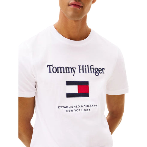 Tommy Hilfiger T-shirt mm T-shirt uomo con logo ricamato S P26-TOMMY HILFIGERMW42736-YBR-S - Francavilla Moda
