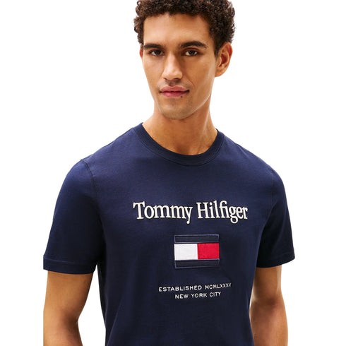 Tommy Hilfiger T-shirt mm T-shirt uomo con logo ricamato S - Francavilla Moda