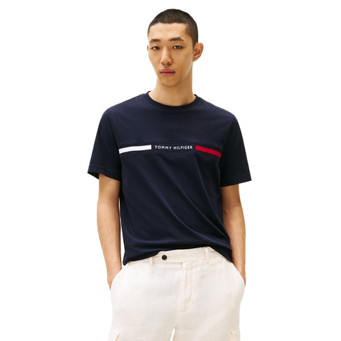 Tommy Hilfiger T-shirt T-shirt Uomo girocollo con inserto ricamato con logo M - Francavilla Moda