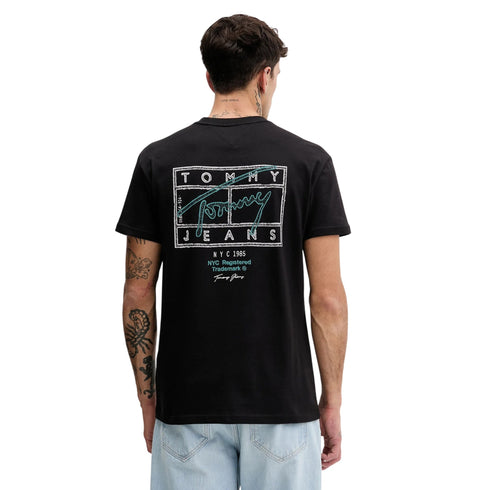 Tommy Hilfiger T-shirt mm T-shirt uomo in cotone regular sign spray S P26-TOMMY JEANSDM22319-BDS-S - Francavilla Moda