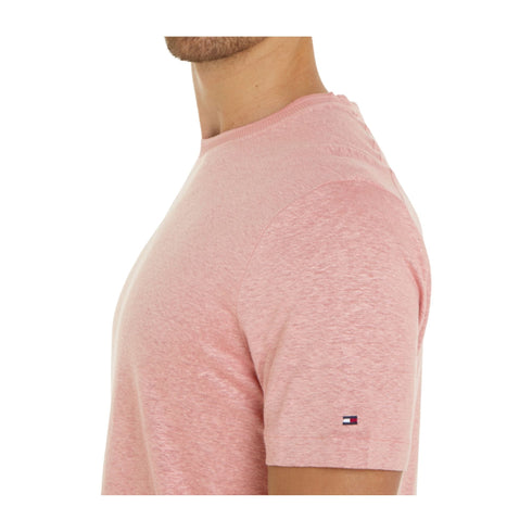 Tommy Hilfiger T-shirt T-shirt Uomo in lino maniche corte Rosa P24-TOMMY HILFIGERMW34662-TQY-S - Francavilla Moda