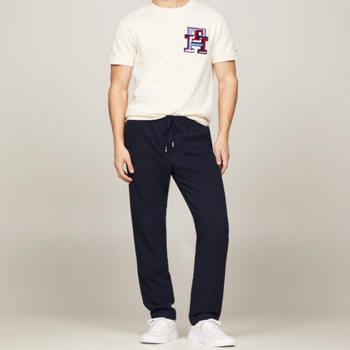 Tommy Hilfiger T-shirt T-shirt Uomo Macrologo Monogram Panna - Francavilla Moda