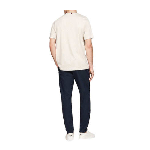 Tommy Hilfiger T - shirt T - shirt Uomo maxi grosgrain flag Latte - Francavilla Moda