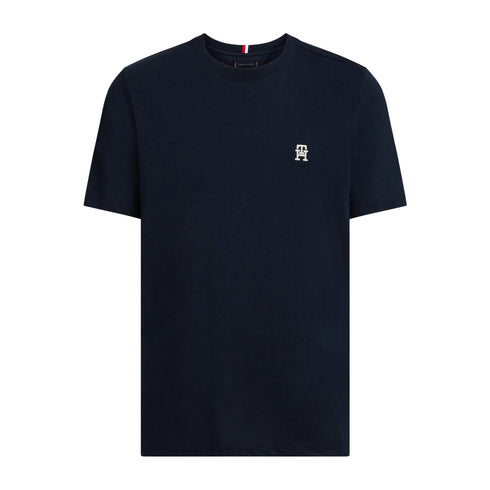 Tommy Hilfiger T - shirt T - shirt Uomo ricamo TH monogram Blu - Francavilla Moda
