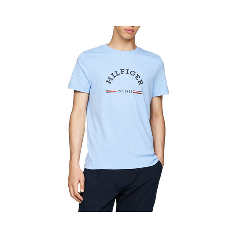 Tommy Hilfiger T-shirt T-shirt Uomo slim con stampa Celeste - Francavilla Moda