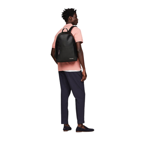 Tommy Hilfiger Zaino Zaino Uomo con effetto piquet Nero - Francavilla Moda